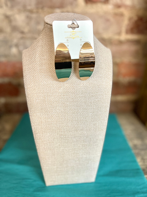 Earrings, Oval Chunky Gold