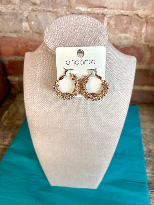 Earrings Wrapped Crystal Hoops