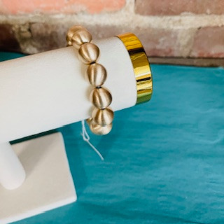 Braclet, Satin Plated Ball Gold