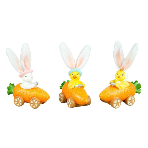 Bunnies In Carrot Cars ASST