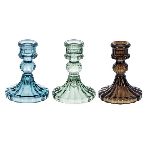 Taper Holder, Cut Glass ASST Color