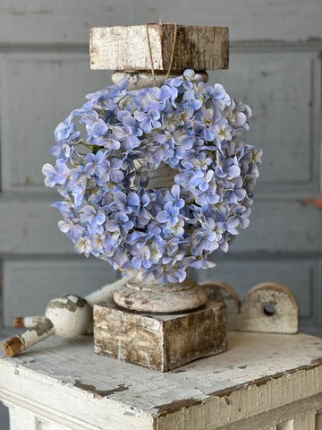 *NEW* Candle Ring, Wreath Hydrangea Blue