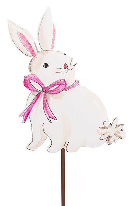 Stake, Pink Gingham Bunny