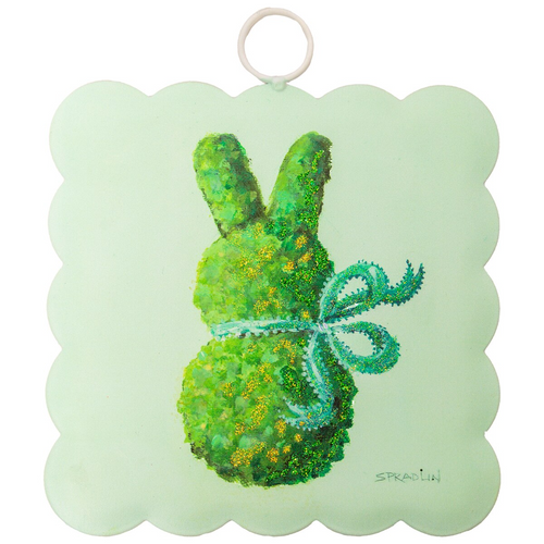 *NEW* Mini Scallop Art Green Boxwood Bunny