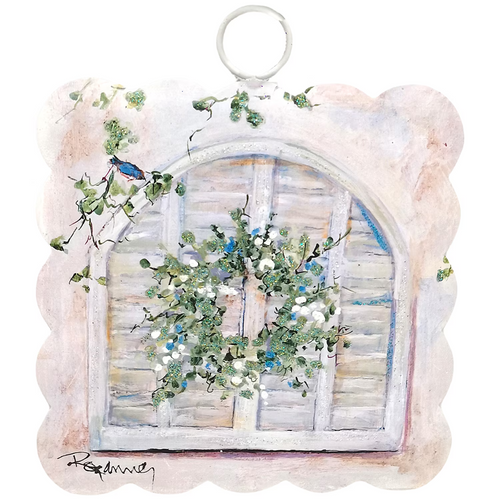 *NEW* Mini Scallop Art Gray Shutters 6x6