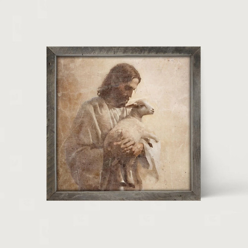 Jesus With A Lamb 25" X 25"