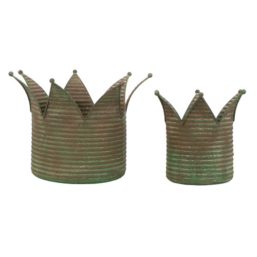 *NEW* Crown, Iron Planters Distressed SMALL