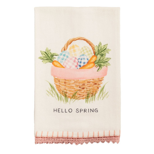 Towel, Hello Spring Easter Basket
