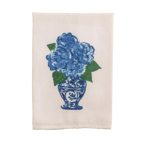 Towel, Painted Hydrangea in Chinoiserie Tea Towel