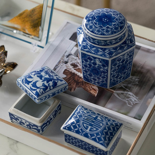 Trinket Boxes, Chinoiserie Blue