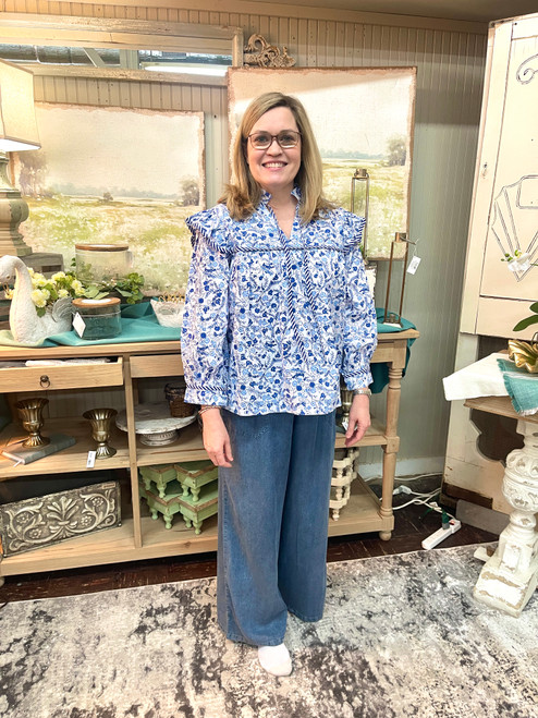 Top, Beaufort Blue MEDIUM