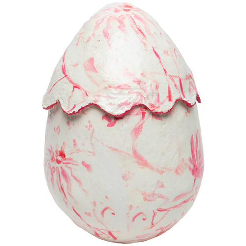 Egg, Chinoiserie Pink Scallop Egg