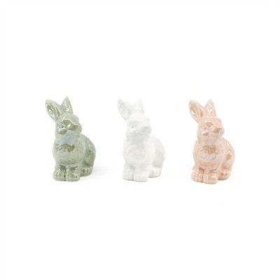 Bunnie, Irridescent White, Green, Or Pink ASST