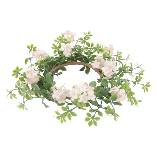 Candle Ring, Pink Flowers and Eucalyptus