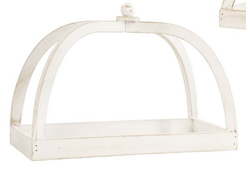 Lantern, Whitewashed Rectangular Bottom LARGE