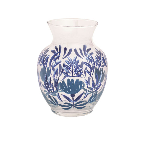 Vase, Blue Floral Flourish