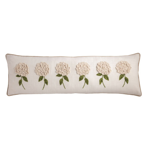 Pillow, White Hydgrangea Long