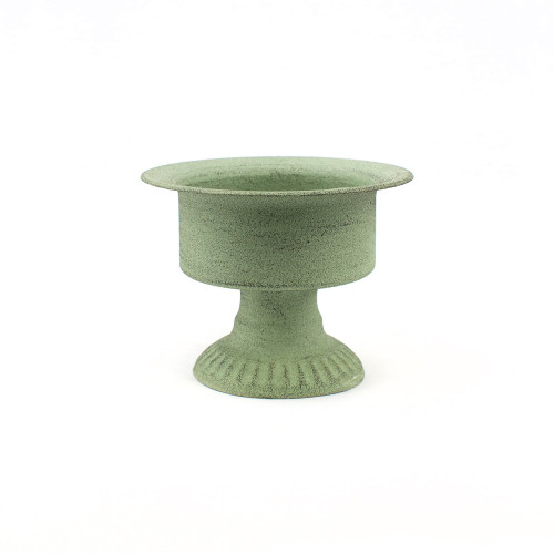 Pedestal Container Cup, Green Metal