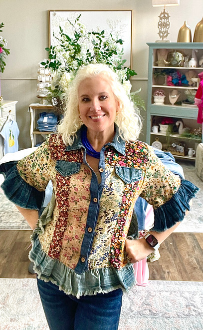 Shirt, Blue Jean Ruffle Patch MEDIUM