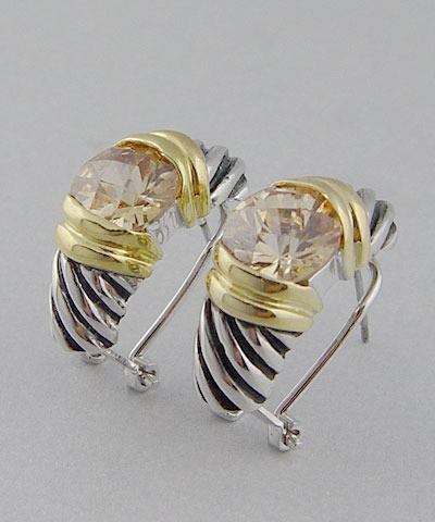 Earrings, Mixed Metal Clip-Posts