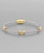 Bracelet, Two Tone Cable Magnetic