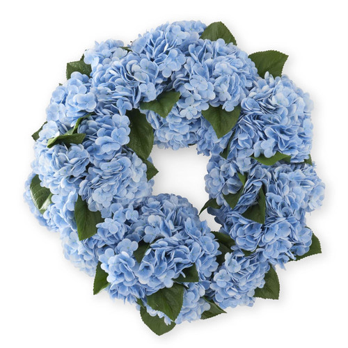 *NEW* Wreath, Blue Real Touch Hydrangea 24"