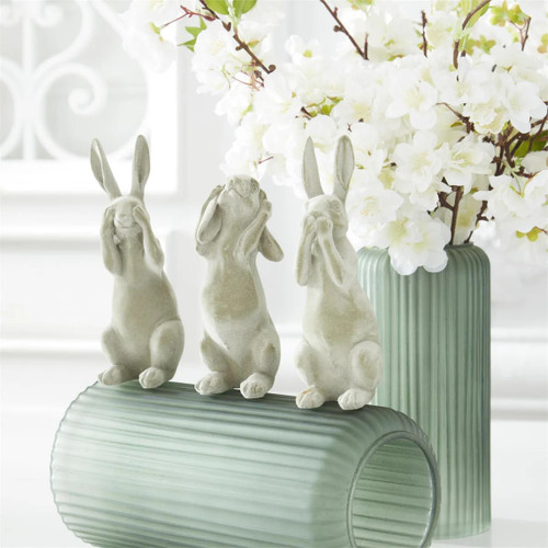 *NEW* Bunnies, Green Velvet Set of Three, Hear, See, Speak No Evil