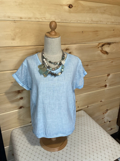 Shirt, Powder Blue Linen MEDIUM