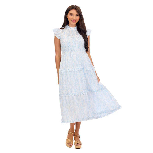 Dress, Dorian Blue Bow Smocked MEDIUM