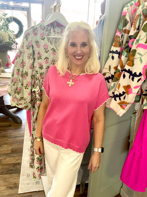 Sweater, Scalloped Edge