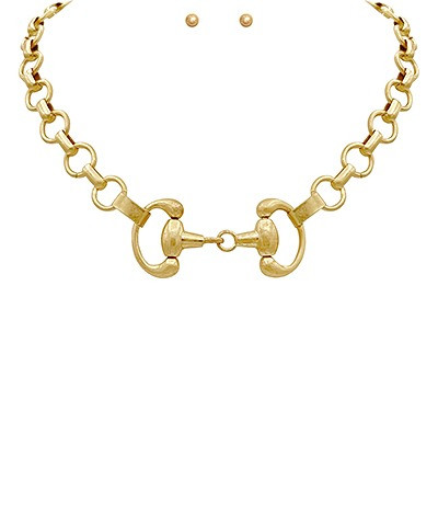Necklace, Gold Vintage Gold Horse Bit