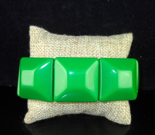 Bracelet, Green Square Stretch