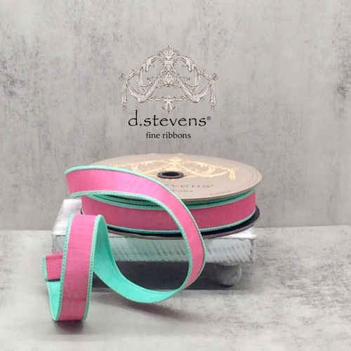 Ribbon,  Petal Pink/Aqua 1"X25YDS