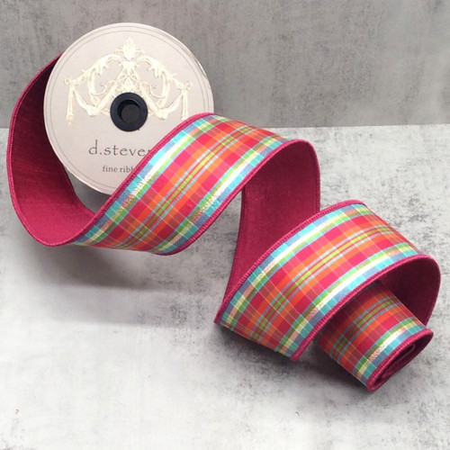 Ribbon, Hot PInk Plaid