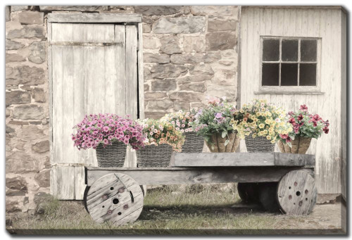 Wall Art, Rustic Bloom Cart
