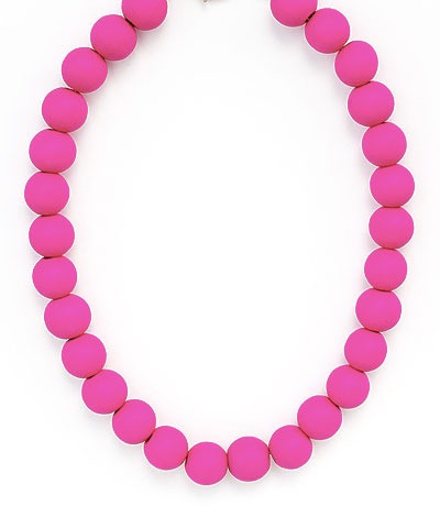Necklace, Pink Wooden Beads