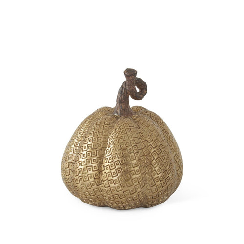 Pumpkin, Gold Resin Maze Embossed 5.25"