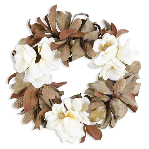 Wreath, White Real Touch Magnolia 26"