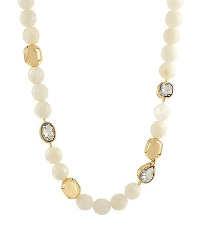 Necklace, Ivory and Gold Beaded