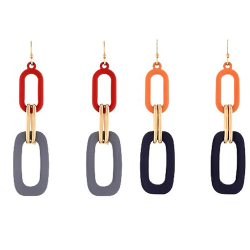 Earrings, Auburn/Alabama Color Oval ASST