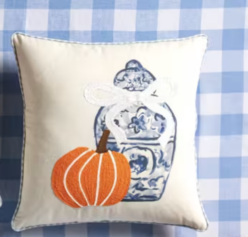 Pillow, Square Pumpkin Topiary