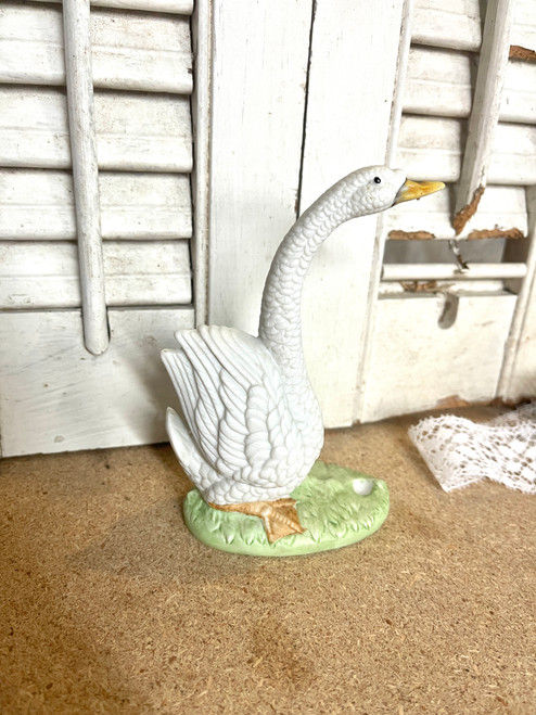 Vintage Ceramic White Goose Figurine
