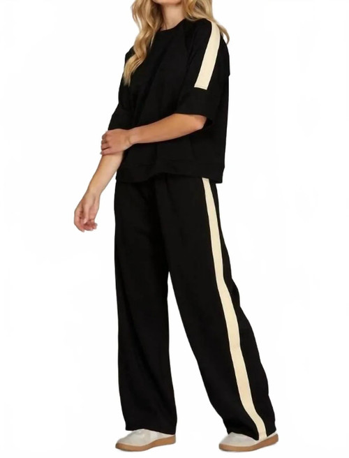 Set, Black Scuba With White Stripe Down Side