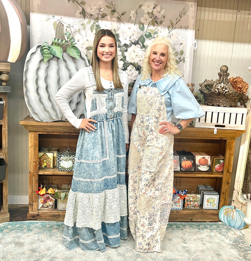 Dress, Washed Denim Overall Dress