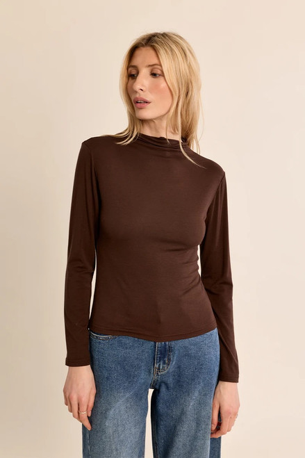Shirt, Brown Mock Neck Undershirt