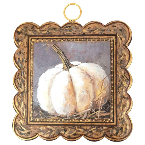 Scallop Art, Gilded Pumpkin  White