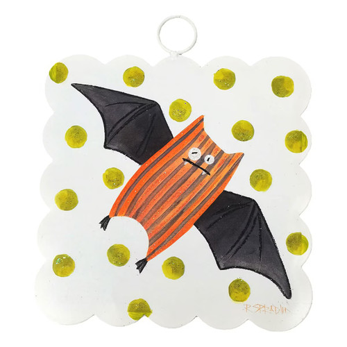 Orange Bat Scalloped Art