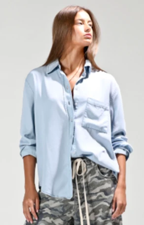 Shirt, Washed Out Denim Button Up