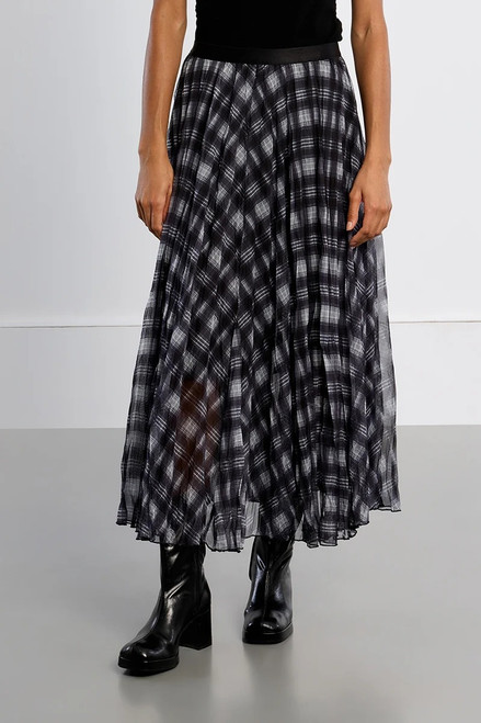 Skirt, Maxi Checked Chocolate Plaid