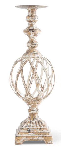 Gold Woven Globe Candlestand LARGE